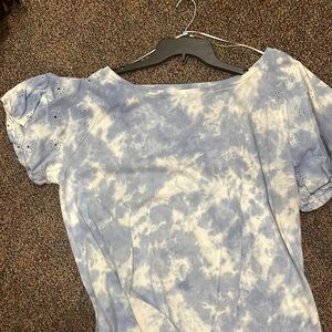 Tye die puff sleeve shirt